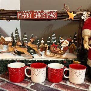 David’s Tea Festive Red and White Holiday Mugs Set